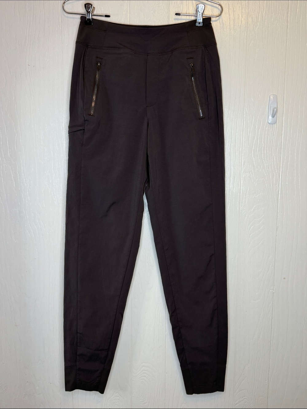 Athleta Women's Brown/Gray Jogger Track Pants with Zip Pockets 0 Tall